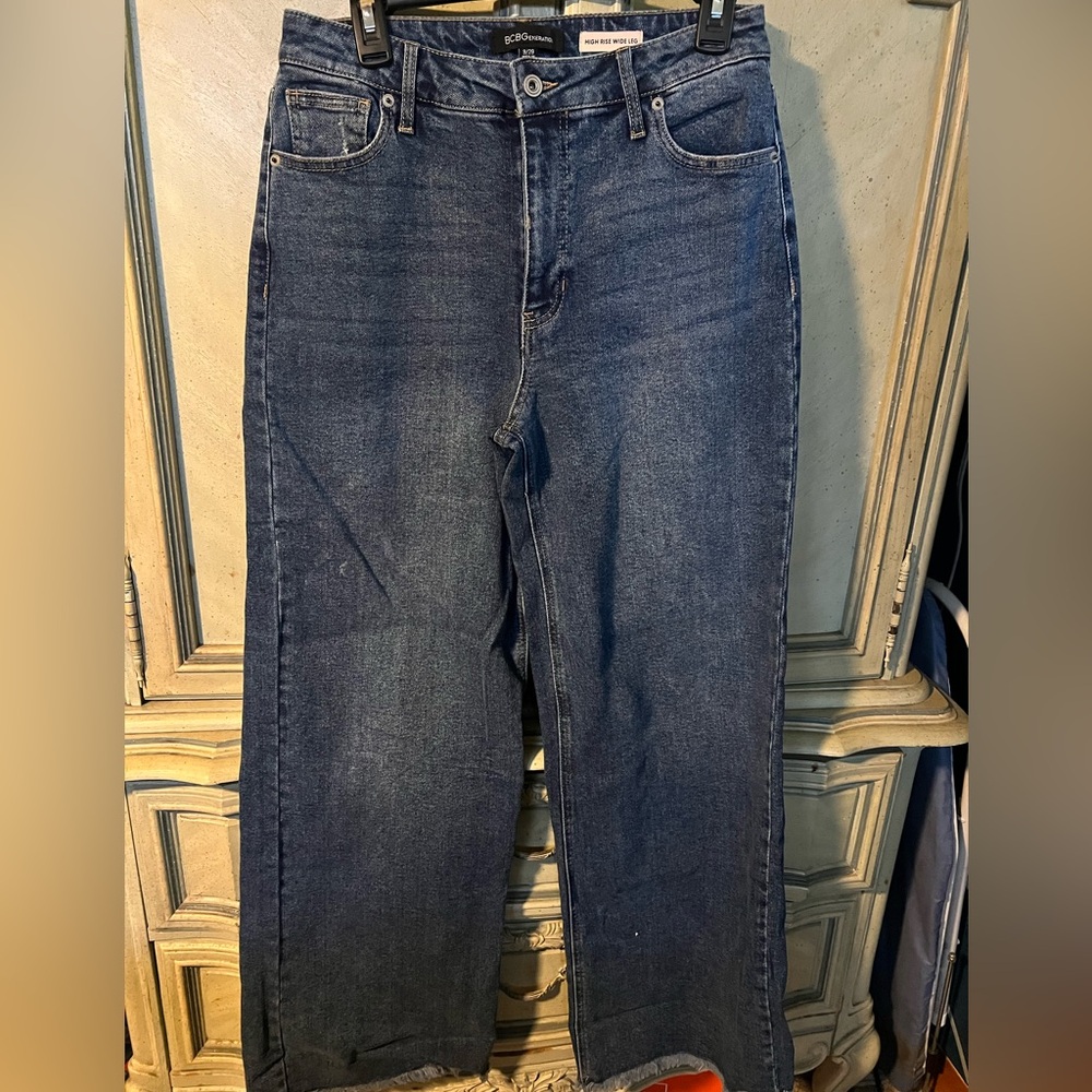 BCBG high rise wide leg jeans